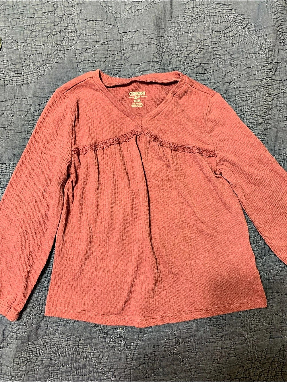 OshKosh Girls Long Sleeve Top Size 4T Purple/pink